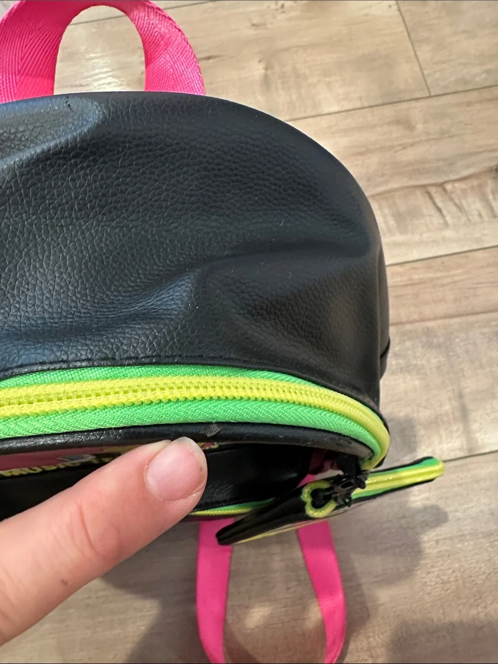 4/$25 MTV Black Mini Backpack with Pink Logo and Neon Trim